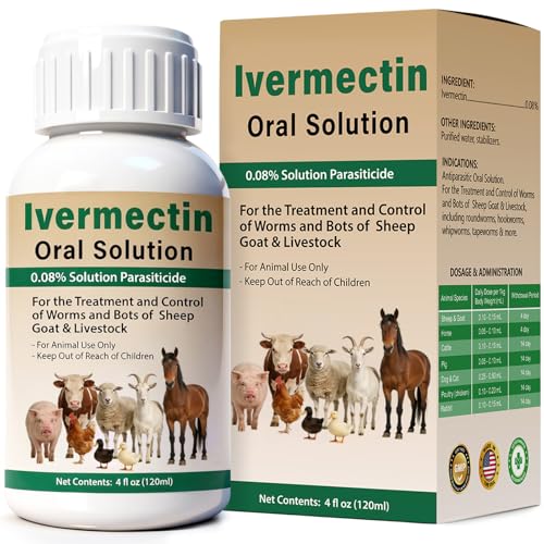 OthoKing Ivermectin Liquid for Sheep Goat Poultry & More Supports Gut & Digestive Health Overall Vitality 120mL