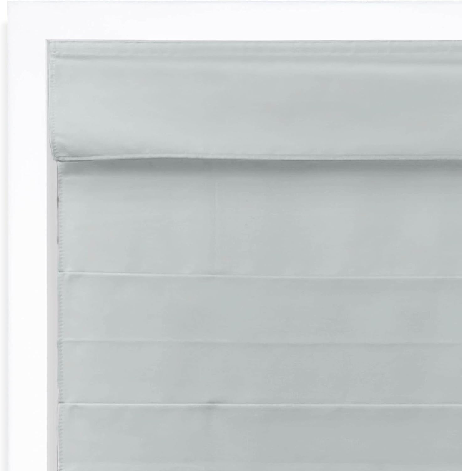 DEZ FURNISHINGS Cordless Room Darkening Classic Roman Shade, 35" W x 64" H, Light Gray