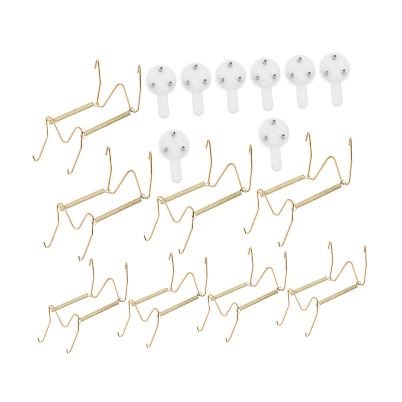 Milisten 8pcs Invisible Metal Spring Hooks for Wall Mounted Plate Display Decorative Plate Holders Strong Support Versatile Kitchen Hanger Hooks for Decor