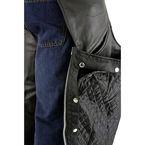 Image of Milwaukee Leather Men's Thermal Lined Premium Leather Motorcycle Bikers Riders Chaps