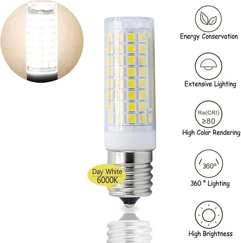Miniatura 6 de HXMLIHB Bombilla LED E17 de 8 W, 800 lúmenes, AC120V, equivalente a 80 W, bombilla halógena E17 regulable para microondas, horno sobre estufa,