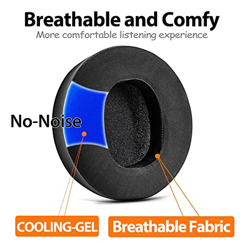 Cubiertas de espuma para orejas compatibles con auriculares LS31 LS41 LS35X LS50X con micrófono, almohadillas de reemplazo de tela con gel refrescante miniatura 4