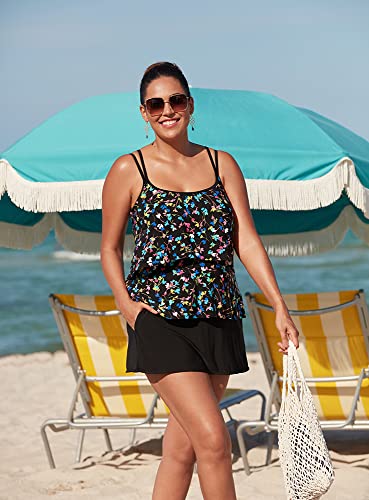 10 Best Bathing Suits with Tummy Control for Women Over 60: Flattering Swimwear for Confidence at Any Age 13 Longitude Women's Swimwear Muchacha/Mucho Floral Double Ruffle Faux Skirtini One Piece Swimdress, Multi, 12