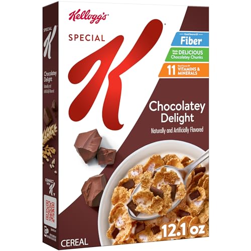 Kellogg's Special K Breakfast Cereal, Fiber Cereal, Family Breakfast, Chocolatey Delight, 12.1oz Box (1 Box)