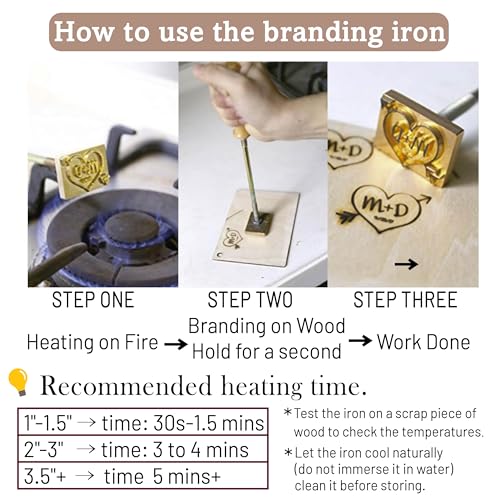 image for Generic Custom Logo Wood Branding Iron, Custom Reliable Leather Brandi