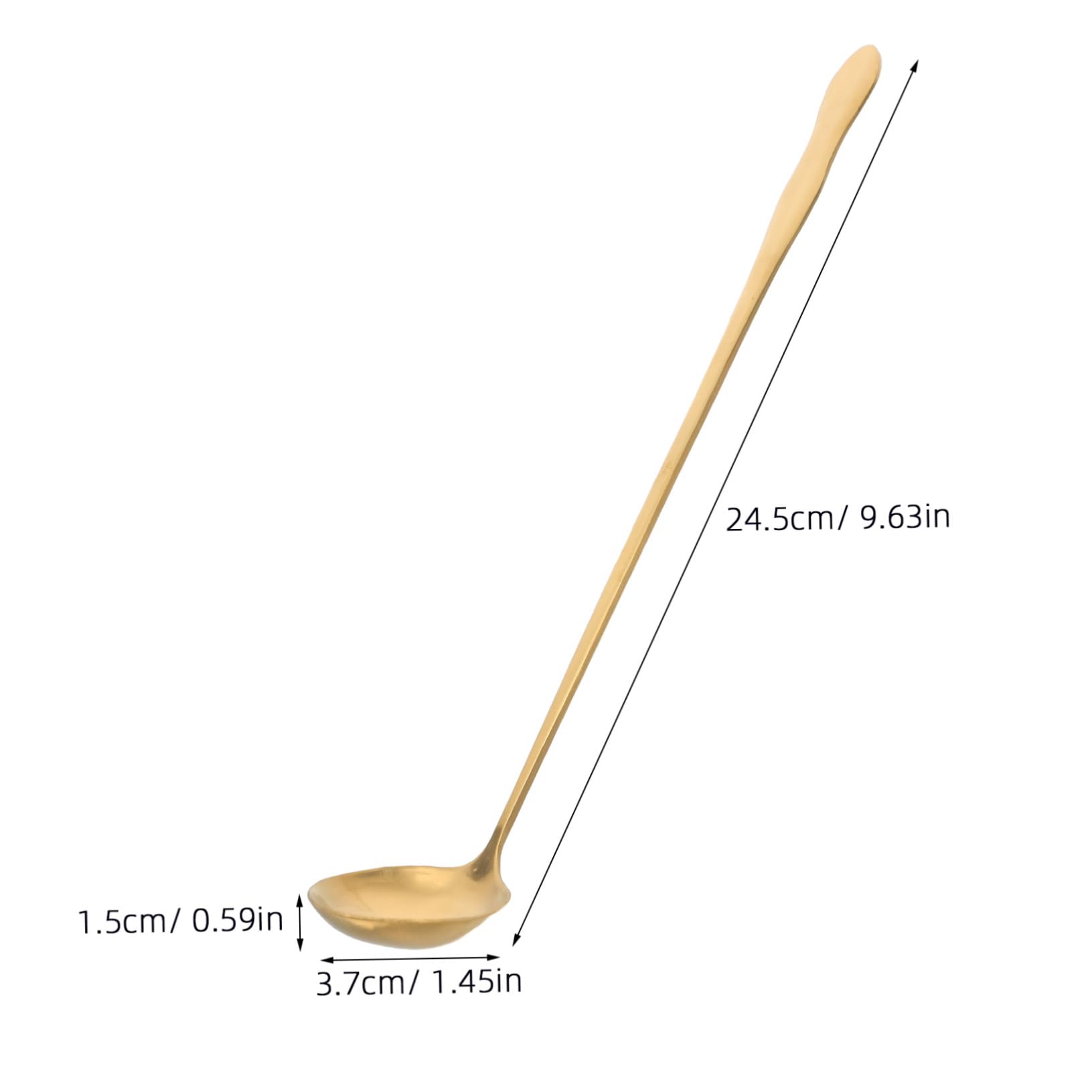 3Pcs Long Handle Stainless Steel Teaspoons Soup Spoons for Kitchen Coffee Shop and Restaurant Use for Stirring and Serving