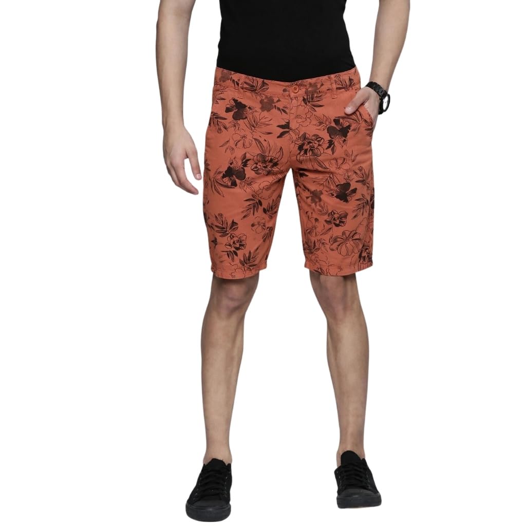 the indian garage co Men Slim Fit Solid Mid-Rise Chino Shorts-picture-15