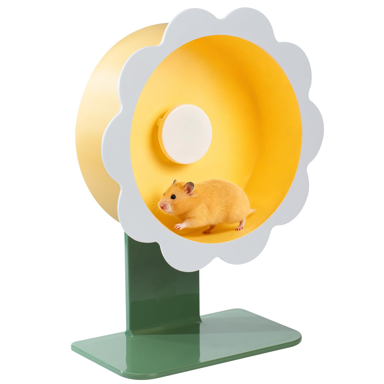 Hamster Wheel Super-Silent Hamster Exercise Wheels- Quiet Spinner Hamster Running Wheels with Adjustable Stand for Hamsters Gerbils Mice Or Other Small pet (Yellow, Large)