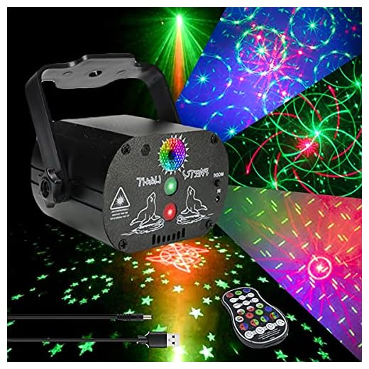 AKEPO Party Light Laser Lights Projector Music Activated Battery Powered Portable Strobe Light RGB LED Indoor DJ Disco Lights with Remote Stage Flash Laser Light for Party/Show/Disco