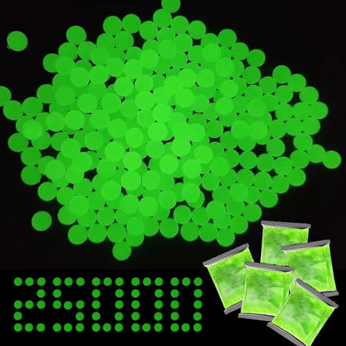Glow in The Dark Gel Blaster Ammo, 25000 Pcs Refill Balls, 7-8 mm Bullets for Gel Gun, Ammo Refill for Teenagers and Adults 14+