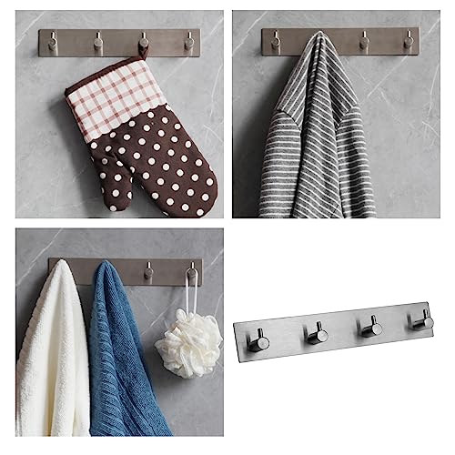 Image of Self Adhesive Towel Hooks for Bathrooms Stick on Wall hooks 4 Coat hooks