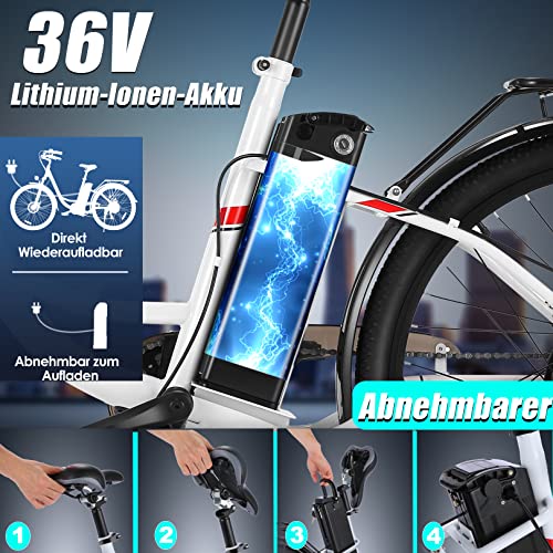 VIVI-Velo-Electrique-26-Pouces-Ebike-250W-Moteur-Velo-Electrique-Batterie-Lithium-Amovible-36V8Ah-Shimano-7-Vitesses-Velo-de-Ville-Velo-Hollandais-Femme-Bicyclette-Adulte VIVI Vélo Électrique, 26 Pouces Ebike 250W Moteur Velo Electrique, Batterie Lithium Amovible 36V/8Ah, Shimano 7 Vitesses Vélo de Ville Velo Hollandais Femme Bicyclette Adulte