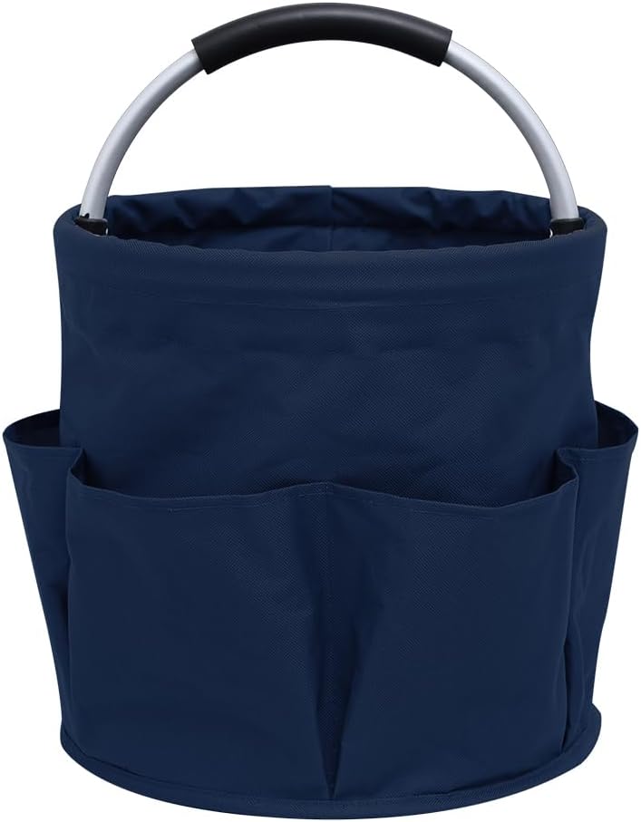 WOOHA Tool Organizers Bag 17L collapsible Tool Bag Laundry Organizer Outdoor Camping Garden Harvest Basket Foldable Sundry Organizer Basket (Navy Blue)
