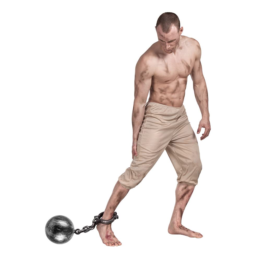 Boland Large Jumbo Ball and Chain 60cm Convict Prisoner Fancy Dress Accessory Halloween Dress Up, Grey, Costumes - Image 2