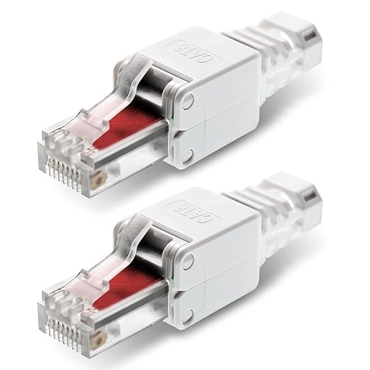 FACONET® Keystone CAT 6A - Connettore Di Rete RJ45 LAN, Completamente Schermato, 2 Prese RJ45, Piccola Forma, Jack Toolless STP (2 Pezzi - Foto 6