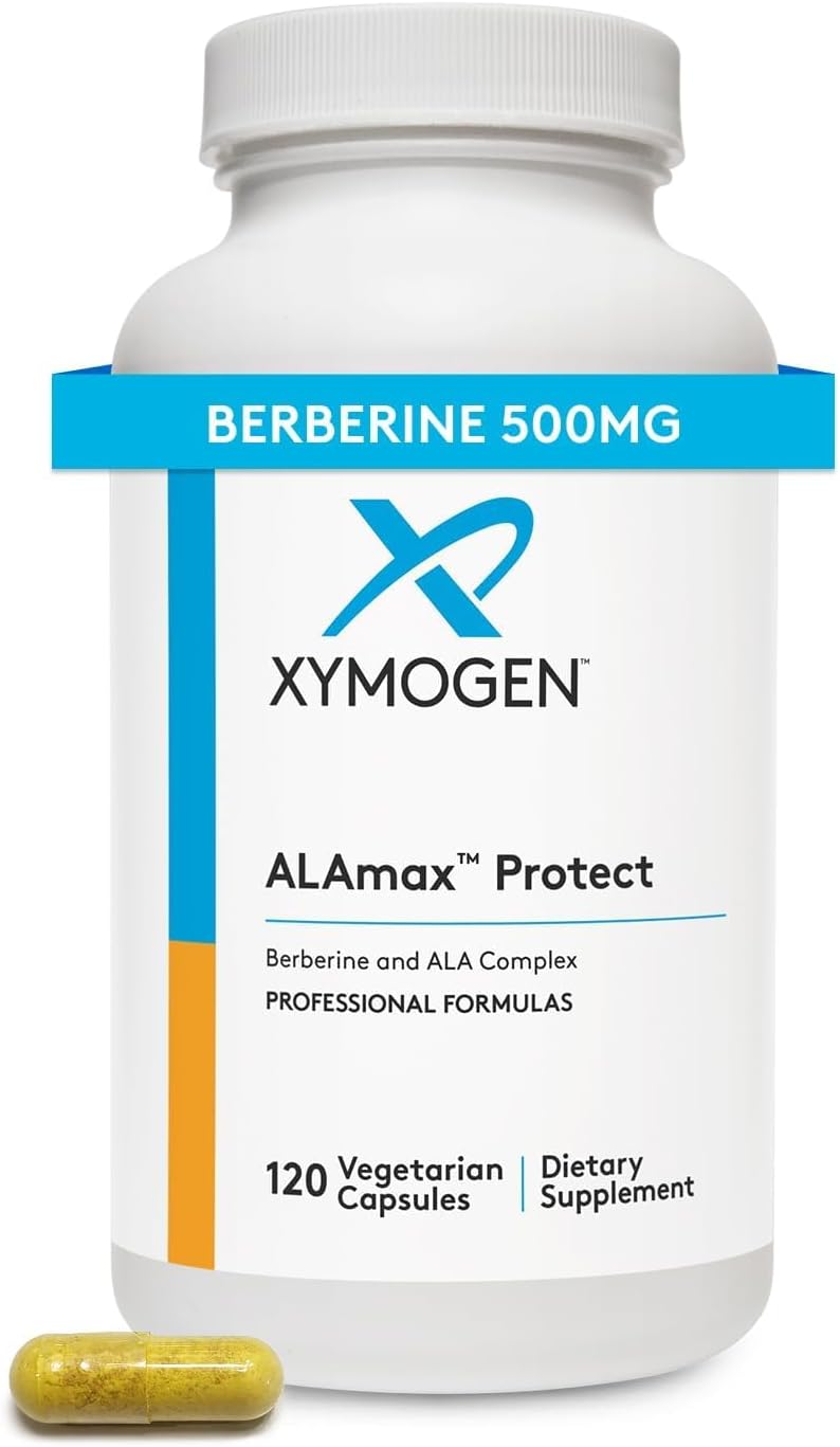 XYMOGEN ALAmax Protect - Berberine HCl & ALA Complex - Cellular Metabolic & Daily Wellness Support - Plant-Based & Non-GMO - 120 Capsules