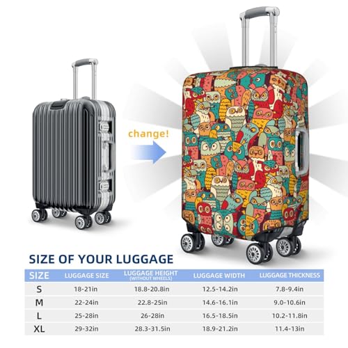 Luggage Cover Protector Suitcase Cover - Funny Owl Bird Santi-Scratch Uitcase Cover for Luggage2