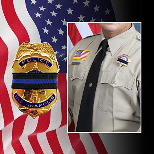 Creatrill 30 Pack Thin Blue Line Police Mourning Band Stripe Police Officer Badge Shield Funeral Honor Guard Straps For Badge Size Of 2.4" To 4" #TOP5