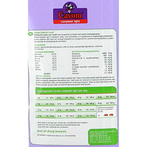 Cavom 20 kg compleet Light hondenvoer