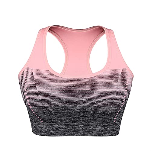 ZNQPLF Soutien-Gorge Sports Stretch pour Femmes Rapide Dry Rembourré Hack Sports sans Couture Yoga Runness Fitness Sport Bra #, (Color : Pink, Size : Medium) Cover
