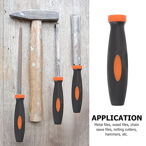 Ibasenice Rubber File Handles- Fixing File Handles, Durable File Handles, Home Repair Tools Accessories, Practical File Accessories For Home Office Factory, Black (10Pcs) #TOP1