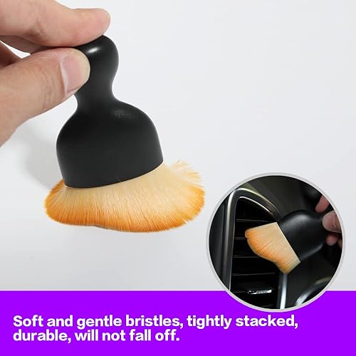 Vista 94 de Cepillo para detalles del interior del automóvil, cepillo de limpieza de cerdas suaves, cepillo para detallar el automóvil, herramienta de limpieza