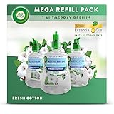 Air Wick Aerosol-Free Automatic Air Freshener Spray Refill Bundle, Fresh Cotton, Pack 3 x 228ml, 24x7 Active Fresh Odour Neutraliser, Lasts Up to 210 Days, Air freshener For Home - Image 1