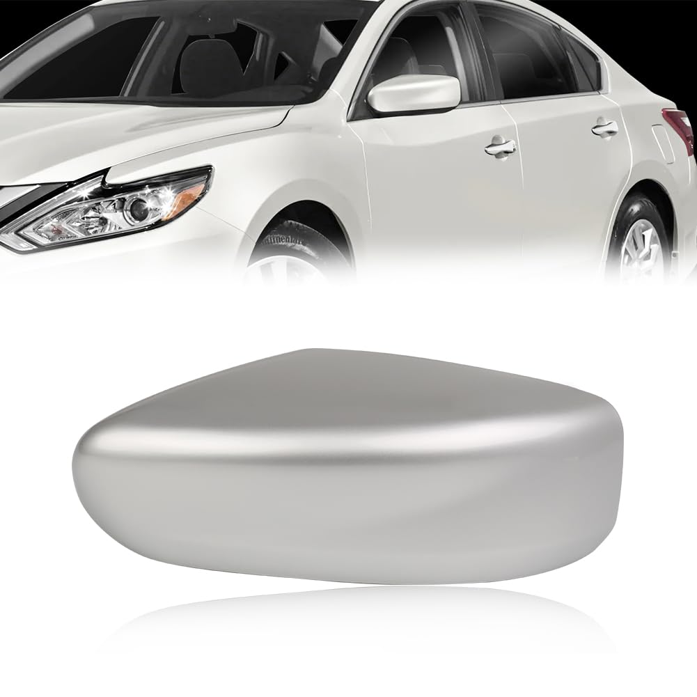 VANKUB Left Driver Side Mirror Cover Caps For Nissan Altima Sedan 2013 2014 2015 2016 2017 2018, Mirror Cover Horn Clip-on（Silver）