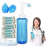 Nasal Wash Bottle, Sinus Rinse Bottle Nose Wash Cleaner 300ml Nasal Wash Bottle Pot Device Nasal Irrigation - Nose Care and Moisturizing for Adult & Kid (1)