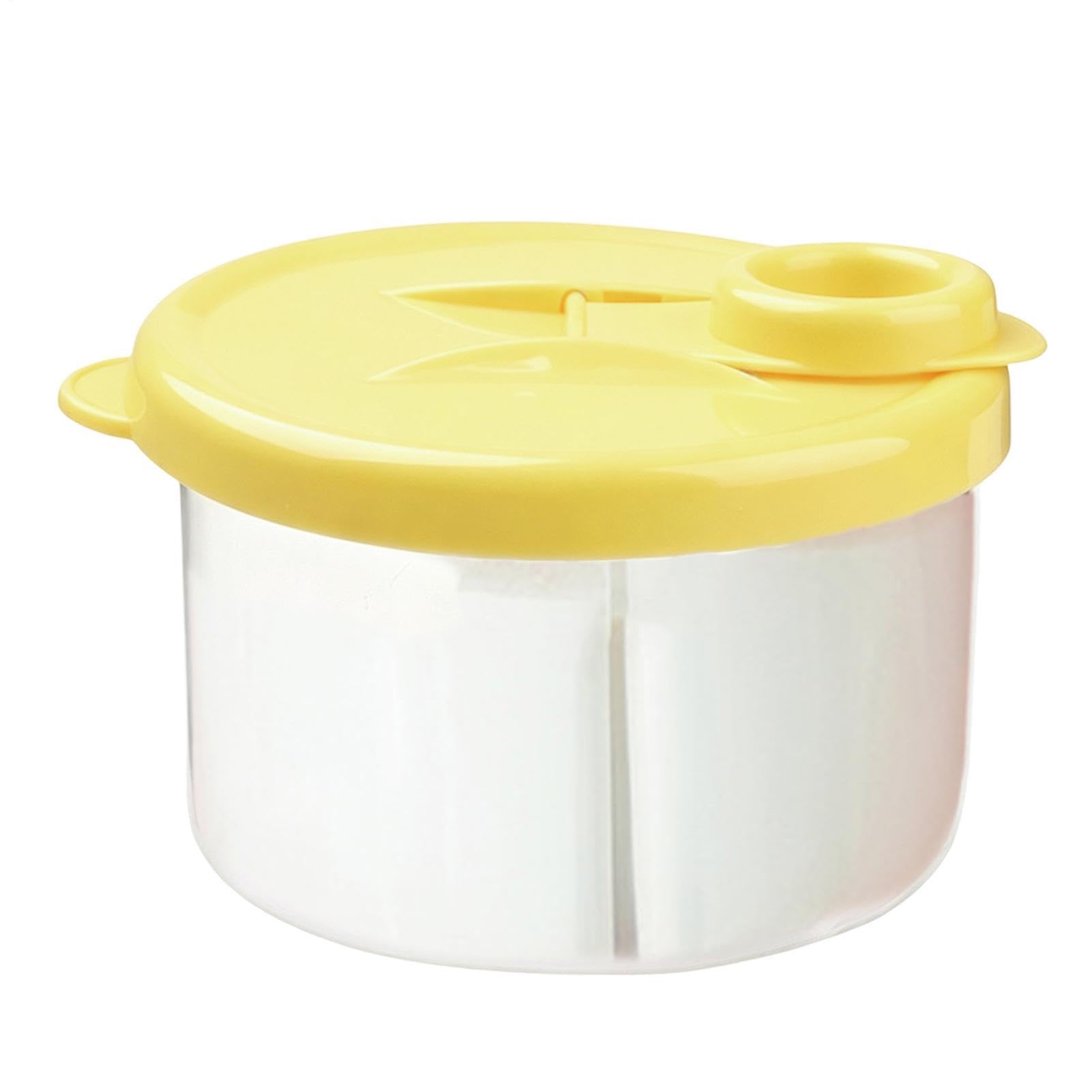 Swivel Lid Formula Powder Dispenser 300ml, Milk Powder Dispenser Pots with 3 Separate Compartments, Formula Storage Travel Containers for Home and Outgoing