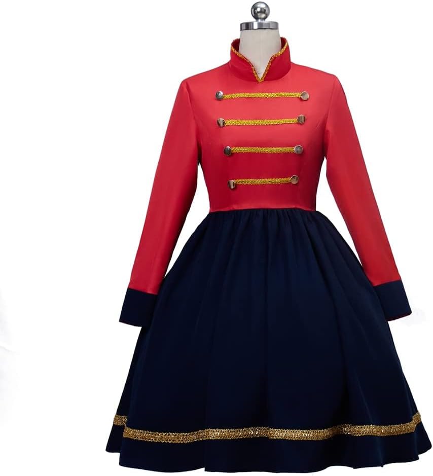 Women's Nutcracker Costume Christmas Toy Soldier Cosplay Costume Uniform Dress