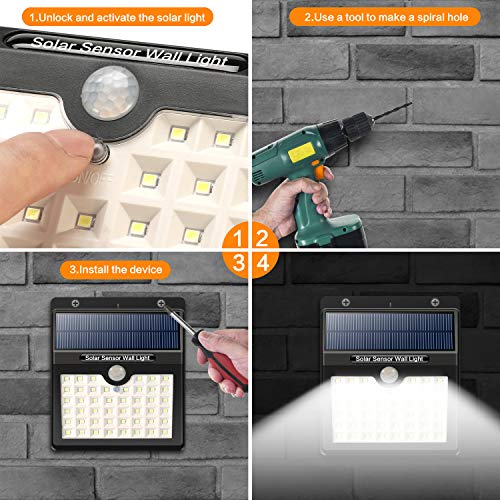 IPosible Luce Solare Led Esterno,【180° Super