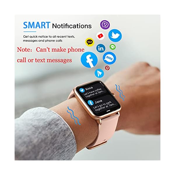 Dirrelo Smart Watch for Android Phones iPhone Compatible, Smart Watches for Women Men, 5ATM Waterproof Android Smart Watch Fitness Tracker/Sleep/Step Monitor, Pink