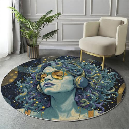 Tapis rond lavable 120cm pour décoration intérieure de salon - 2