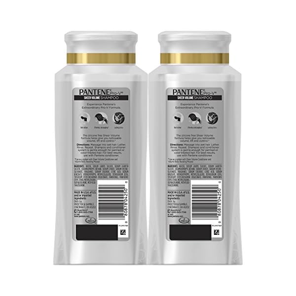 Pantene, Shampoo, Pro-V Sheer Volume for Fine Hair, 25.4 fl oz, Twin Pack
