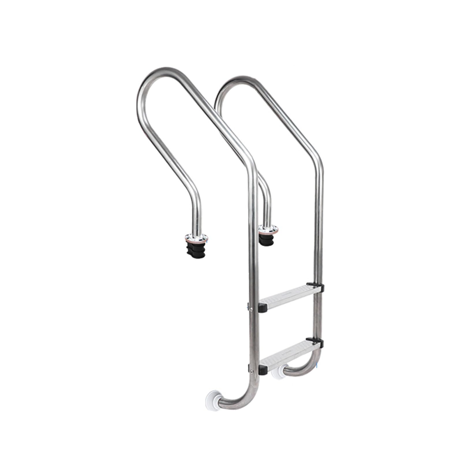 Scaletta per Piscina, in Acciaio Inox con corrimano Integrato, Portata 250 kg, Adatta per Piscine e parchi Acquatici (2 gradini)