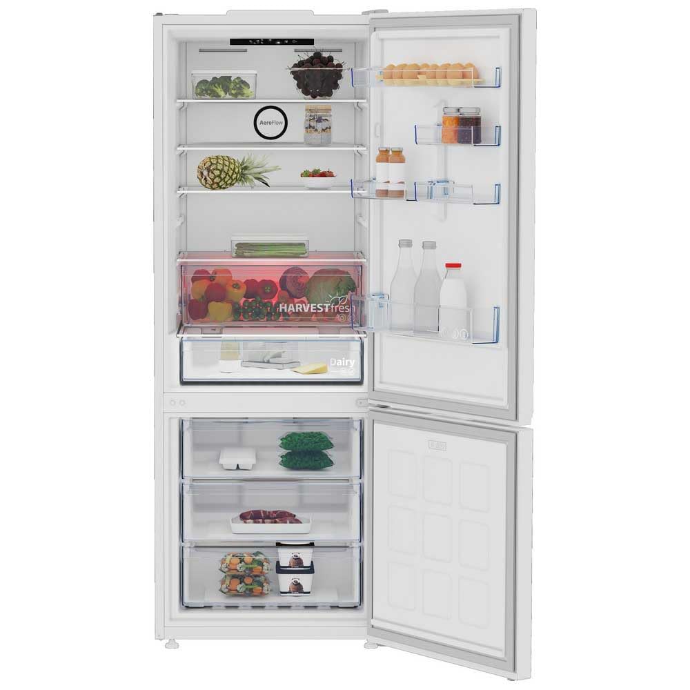 Beko B3RCNE564HW - Frigorífico combi 70cm, Neo Frost, Clase Energética E, Harvestfresh, Apertura 90º, 2 cajones, Color Blanco