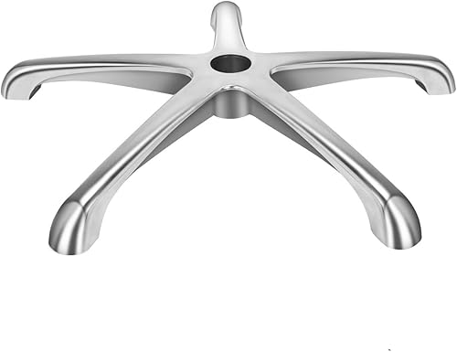 Kaleurrier Base de aluminio para silla de taburete de 5 patas, resistente 300 libras, tamaño estándar universal, acabado pulido