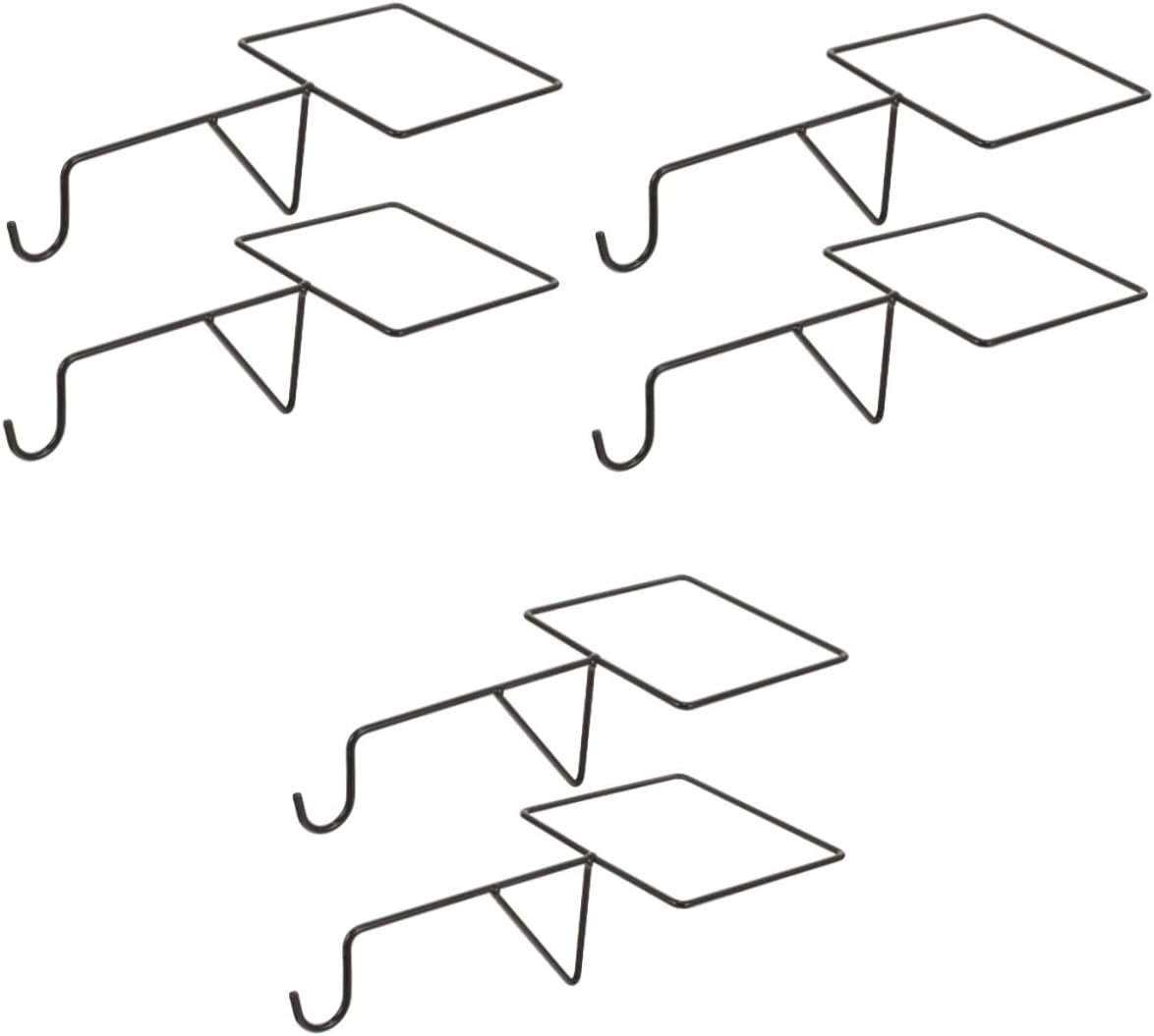 Mikikit 6pcs Wrought Fence Hooks for Hanging Plants Railing Planter Brackets Space-Saving Flower Basket Holders for Outdoor Use Finish