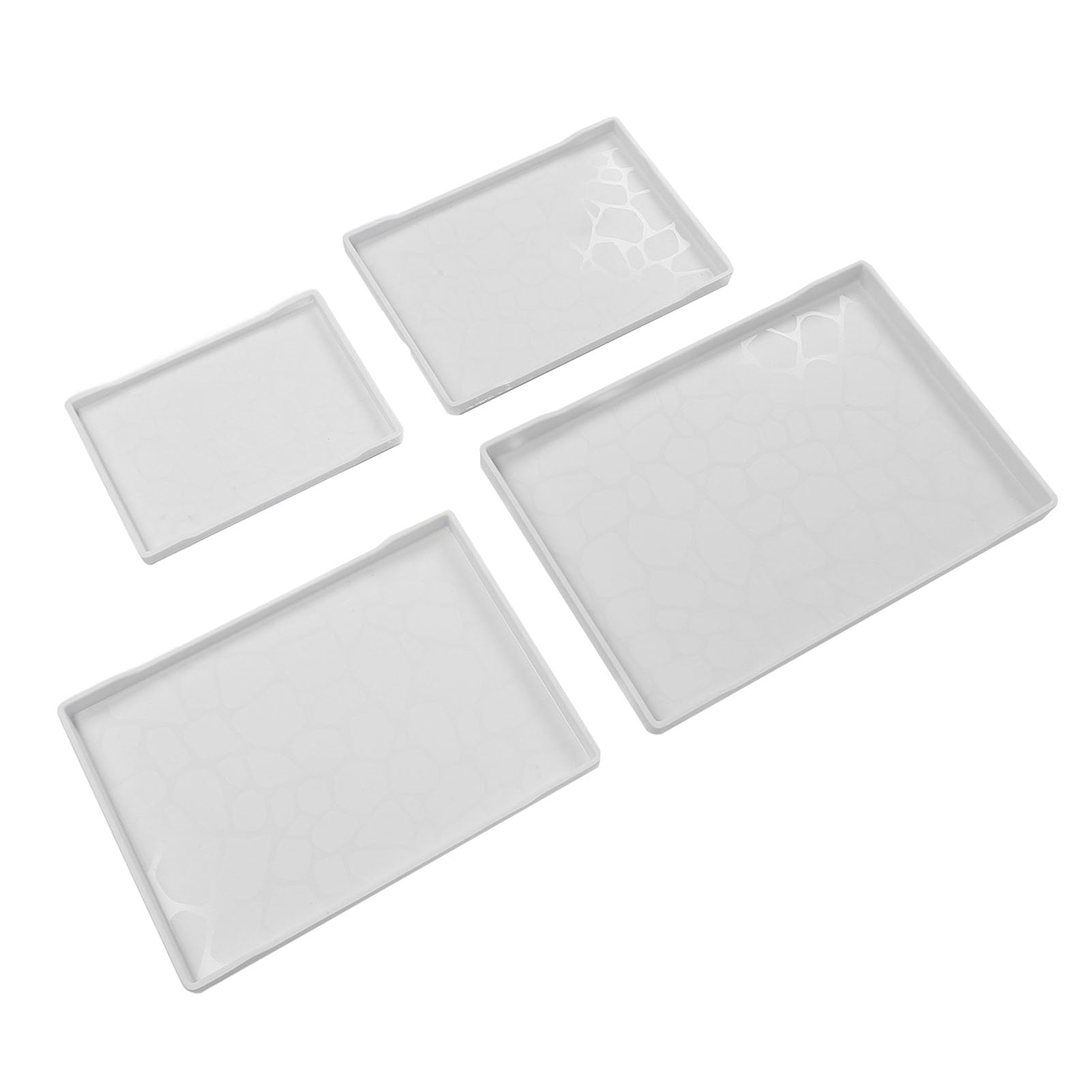 4 bandejas de plástico para Servir, Ligeras, multifuncionales, rectangulares, para Frutas, Juego de Platos para Servir para té, Aperitivos, Uso doméstico, Cocina, Apto para (Blanca)