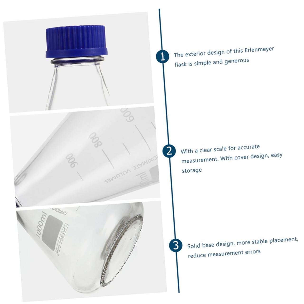 Conical Flasks Set 2pcs Laboratory Glass Bottles Accurate Scale Experiment Flasks for Science