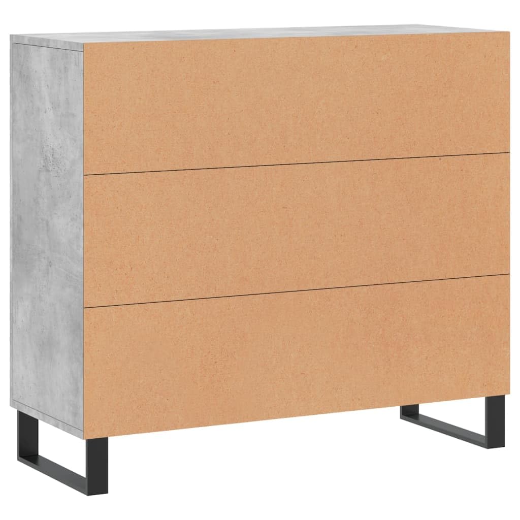 vidaXL Szafka, szarość betonu, 90x34x80 cm, materiał drewnopochodny