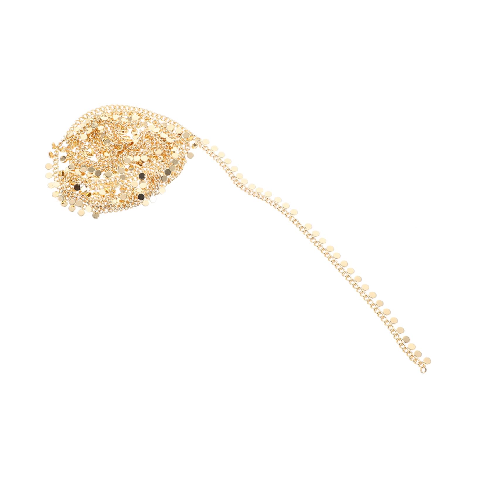 TEHAUX 5 Pezzi Catena a Disco sospesa Bronzo Catene di Collana Catena di Collegamento Gold Chain catenine per collane Catena del Braccialetto Catena Allentata in Lega Fai da Te Golden