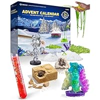 Japace Science Advent Calendar 2025 for Girls Boys, Christmas Gifts for Kids Age 4-6-8-12, Science Kits with 24 Cool Experiments, Christmas Countdown Calendar, STEM Projects for Kids Age 8-12
