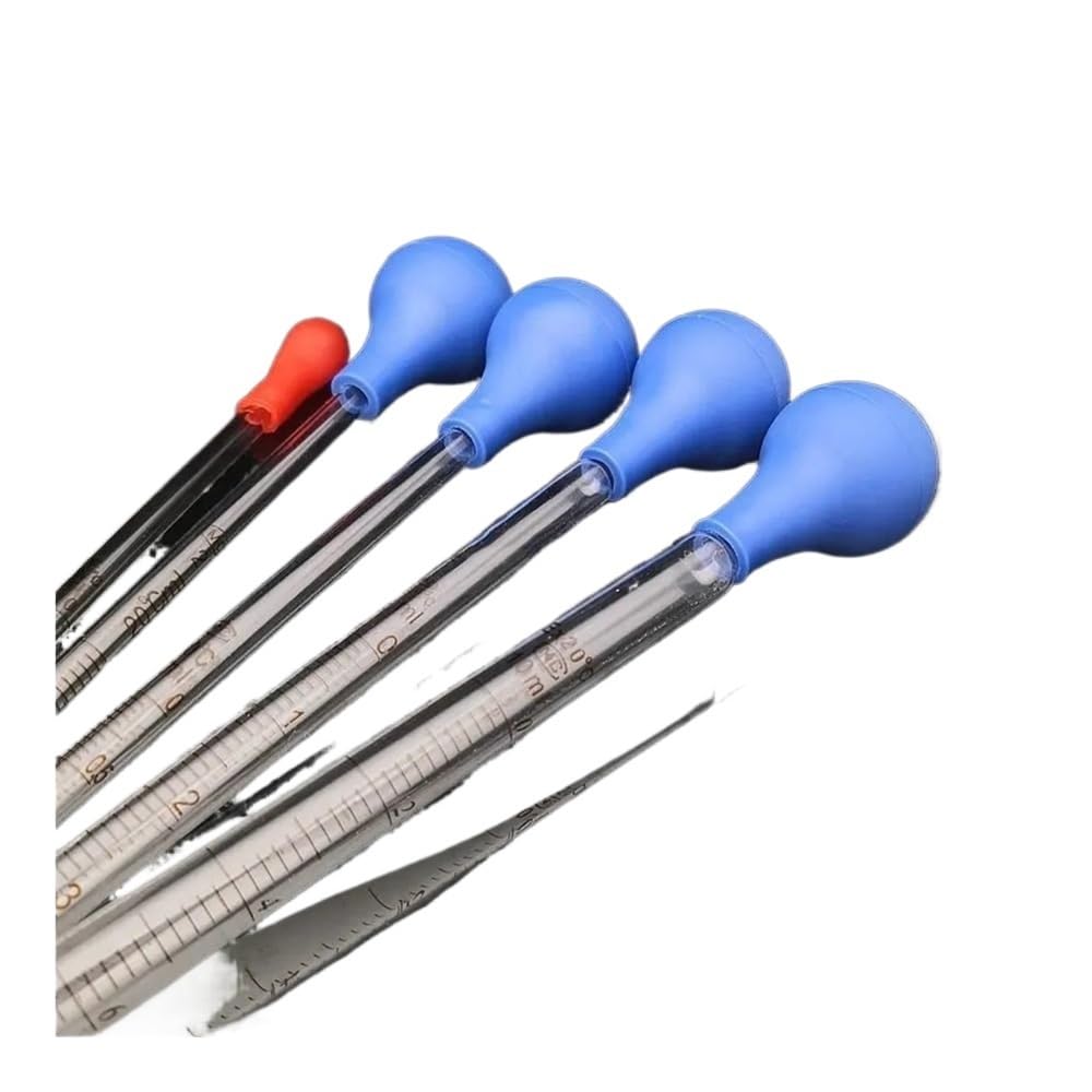 Pipeta de vidrio borosilicato, Gotero de vidrio con escala, pipeta laboratorio 1-10ml bola succión goma(3ml)