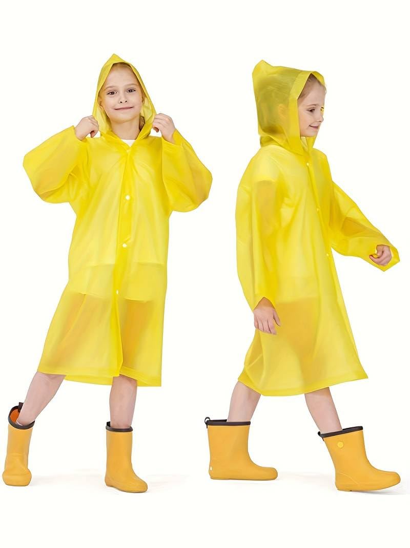 Boolavard Boys Purple 2 Pack Girls Rain Plain Lightweight Portable Hooded Raincoat, Reusable Waterproof Rain Ponchos
