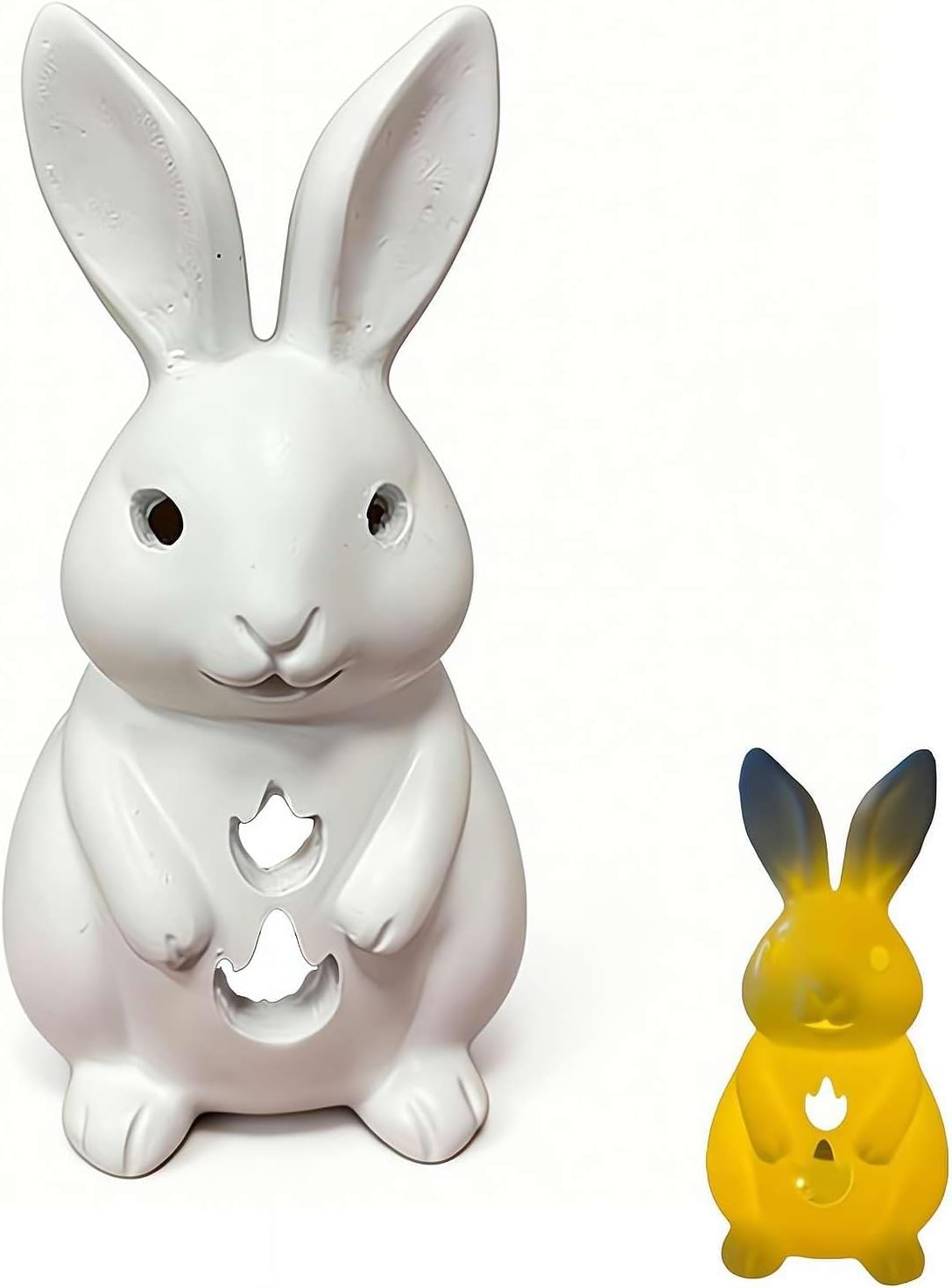 Easter Bunny Candle Holder Home Decor, Easter Bunny Decorations, Tealight Candleholder Statue Small Resin Rabbit Figurines Candle Holder for Home Table Spring Decoration