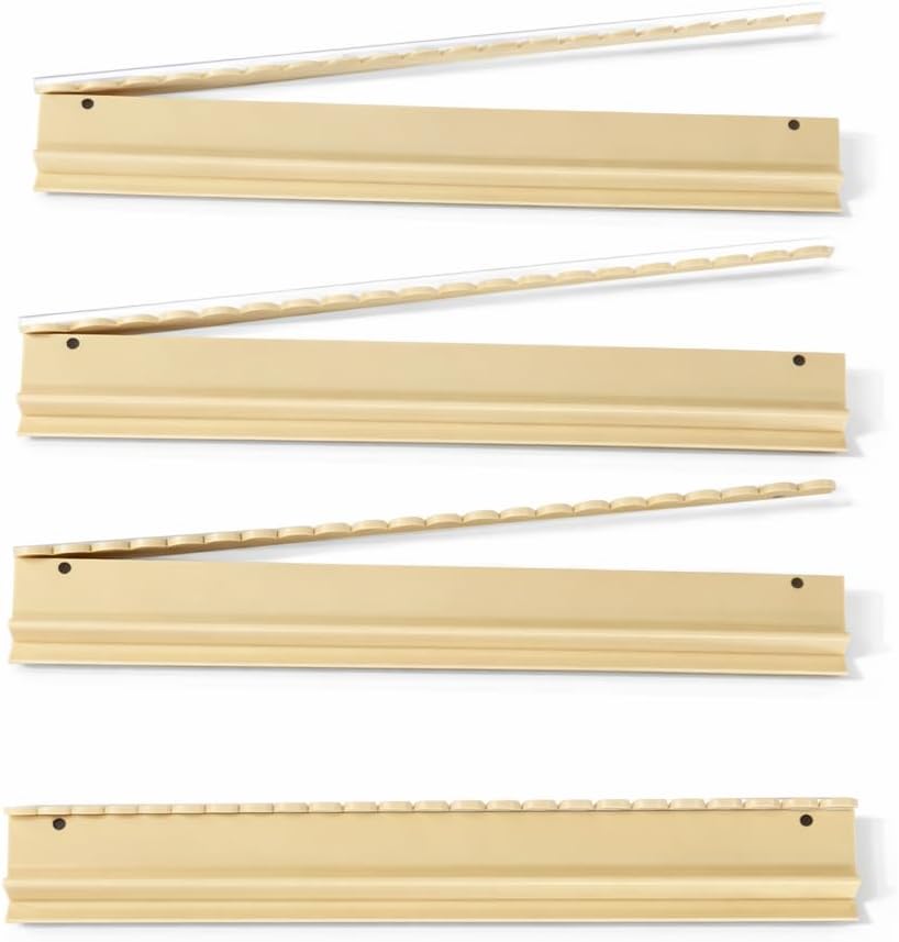 Brand, American Mahjong Racks with Pushers - 4 20" Acrylic Mahjong Racks - Scalloped Ivory Rack Set with Velvet Rack Bag - Fits Standard and Large American Mahjong Tiles