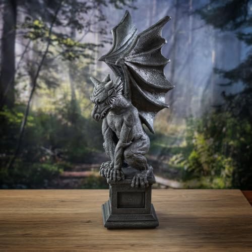 Estatua decorativa gárgola gótica de resina 17.32 pulg miniatura 6