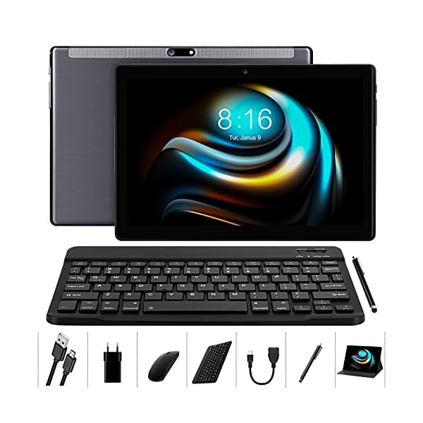 Tablet 10.1 inch - LNMBBS Octa-Core, Android10 Tablet, 4GBRAM,64GBROM, Google GMS Certified, 1.6GHz Processor, 128GB Expandable, Wi-Fi, Bluetooth, GPS, Metal Body - Gray